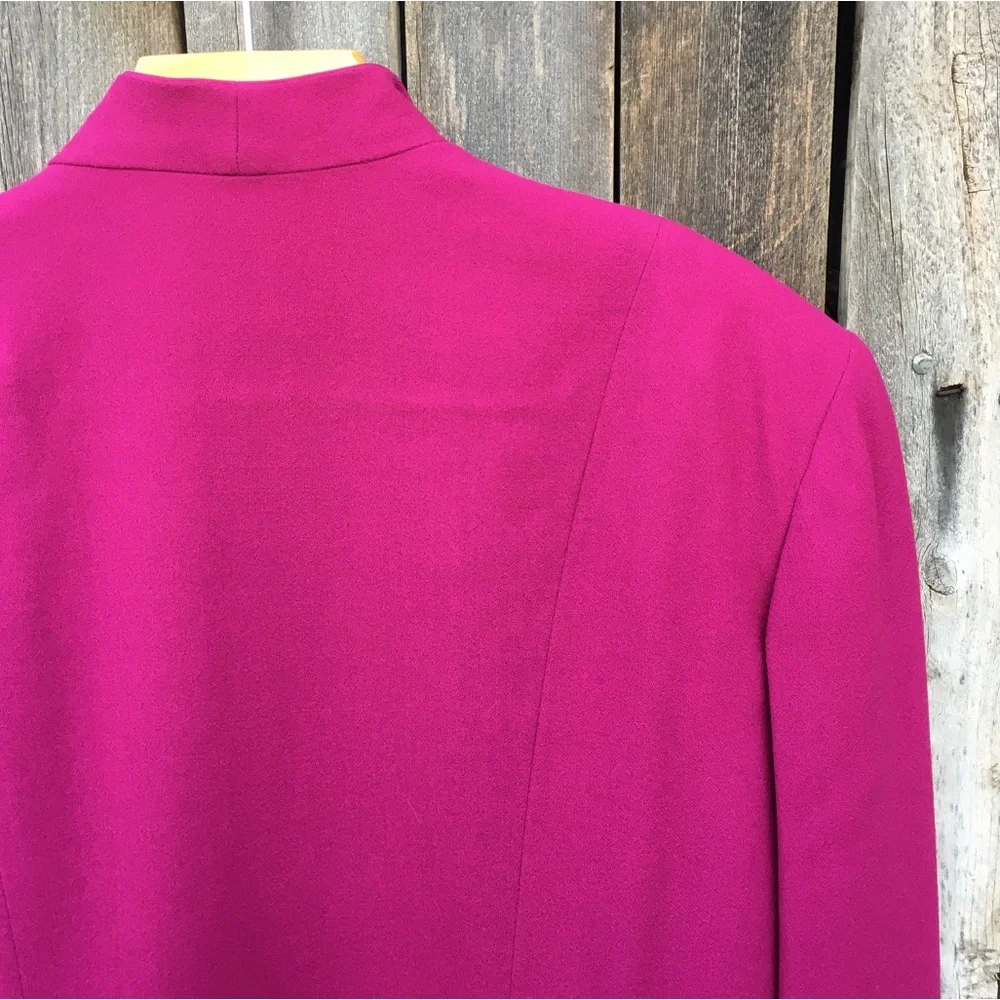 Christian Dior Vintage Jacket Skirt Suit Wool Pink 18